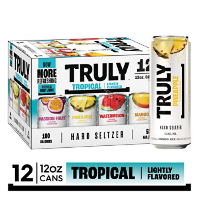 Truly Hard Seltzer Tropical Variety Pack 5% ABV Slim Cans - 12-12 Fl. Oz. - Image 1