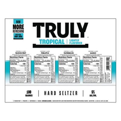 Truly Hard Seltzer Tropical Variety Pack 5% ABV Slim Cans - 12-12 Fl. Oz. - Image 4