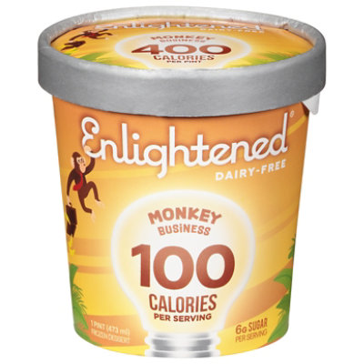 Pint containers of Enlightened- The Good-For-You Ice Cream brand ice cream  in a supermarket freezer in New York on Friday, November 3, 2017.  Enlightened is one of several ice cream brands that