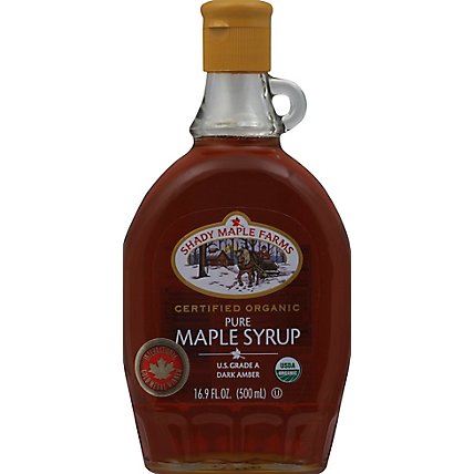 Shady Maple Farms Maple Syrup Organic Pure Dark Amber - 16.9 Fl. Oz. - Image 2