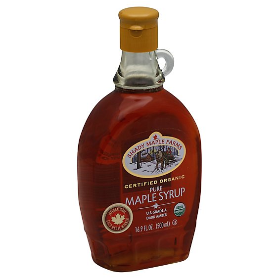 Shady Maple Farms Maple Syrup Organic Pure Dark Amber - 16.9 Fl. Oz.