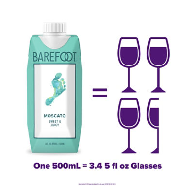 Barefoot To Go Moscato White Wine Tetra - 500 Ml - Image 1
