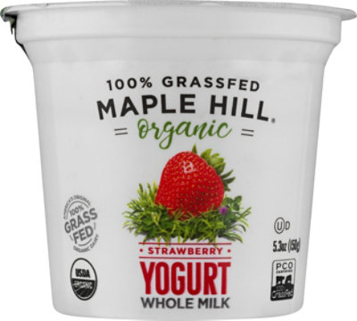 Maple Hill Creamery Yogurt Organic Whole Milk Strawberry - 5.3 Oz - Image 1
