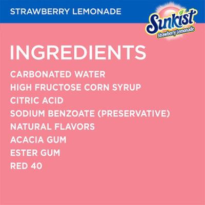 Sunkist Strawberry Lemonade Soda Bottle - 2 Liter - Image 3