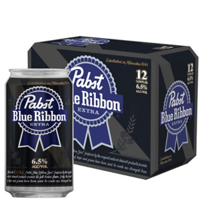 Pabst Blue Ribbon Extra Beer In Cans - 12-12 Oz - shaws