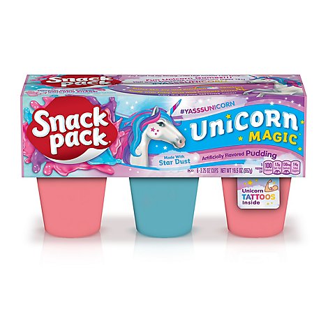 Snack Pack Pudding Unicorn Magic - 6-3.25 Oz
