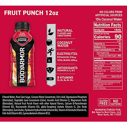 BODYARMOR Fruit Punch Sports Drink - 8-12 Fl. Oz. - Image 6