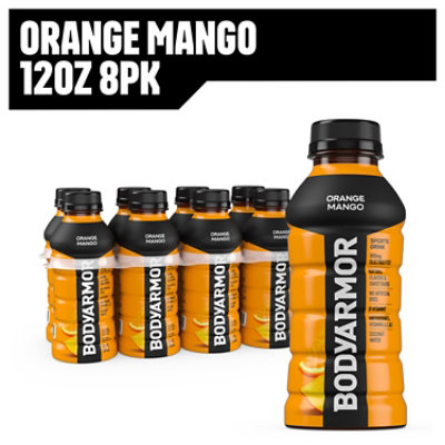 BODYARMOR Orange Mango Electrolyte Sports Drink Bottles Pack - 8-12 Fl. Oz.