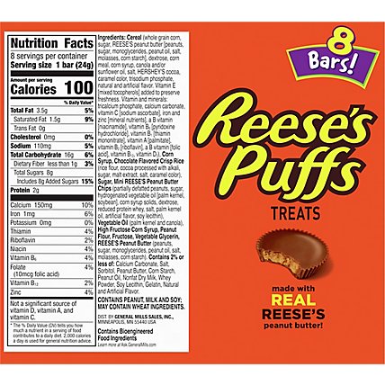 Reeses Puffs Treats Bars Peanut Butter And Cocoa - 8-0.85 Oz - Image 6