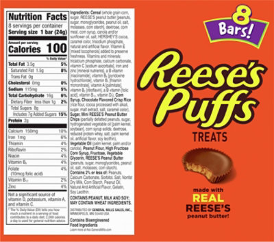 Reeses Puffs Treats Bars Peanut Butter And Cocoa - 8-0.85 Oz - Image 6