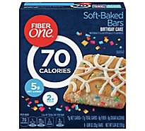 Fiber One Baked Bars 90 Calories Birthday Cake - 6-0.89 Oz