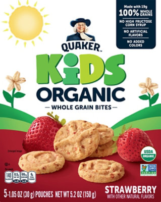 Quaker Kids Organic Whole Grain Bites Strawberry 5 Pack - 5.2 Oz - Image 6