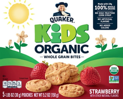 Quaker Kids Organic Whole Grain Bites Strawberry 5 Pack - 5.2 Oz - Image 2