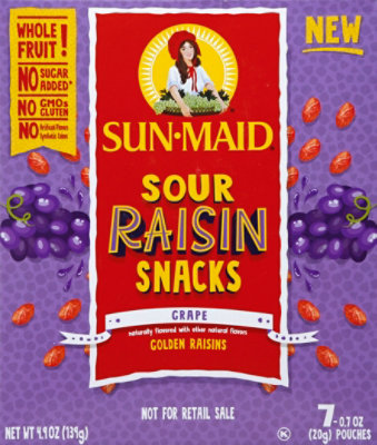 Sun-Maid Sour Raisins Grape - 7-.0.7 Oz - Image 2