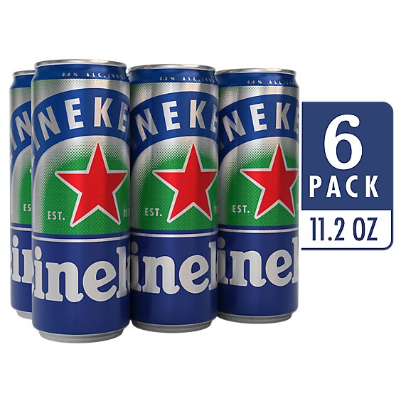 Heineken 0.0 Non-Alcoholic Beer Cans - 6-11.2 Fl. Oz.