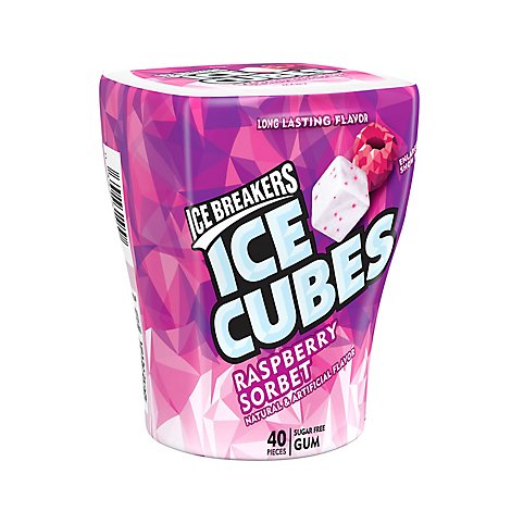 Ice Breakers Ice Cubes Gum Sugar Free Raspberry Sorbet - 40 Count