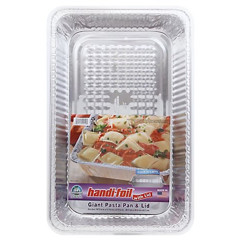 Handi Foil Pasta Pan & Lid Giant 49.7 X 29.5 X 8.1 cm - Each