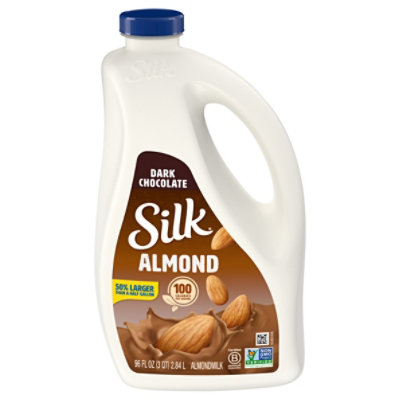 Silk Dairy Free Vegan Non GMO Project Verified Dark Chocolate Almond Milk - 96 Oz