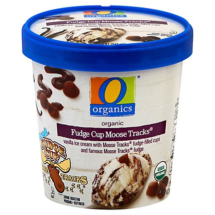 O Organics Ice Cream Fudge Cup Moose Tracks - 1 Pint - Image 1