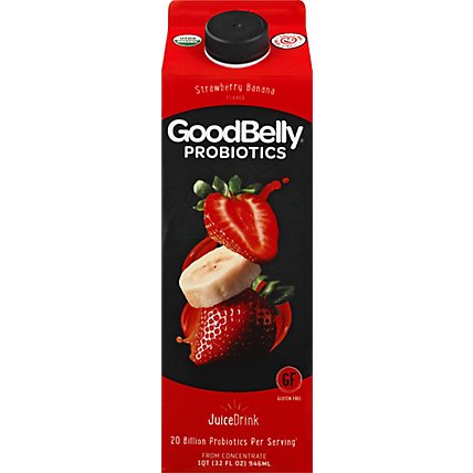 GoodBelly Probiotics Juice Drink Strawberry Banana 1 Quart - 32 Fl. Oz. - Image 2