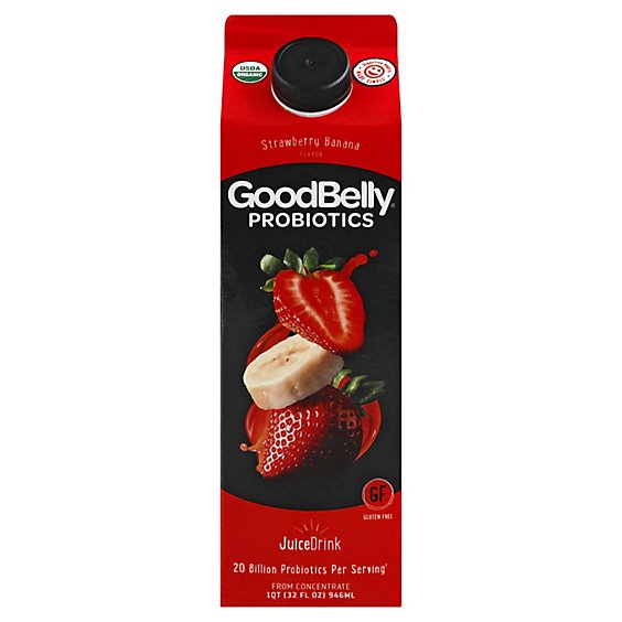GoodBelly Probiotics Juice Drink Strawberry Banana 1 Quart - 32 Fl. Oz.