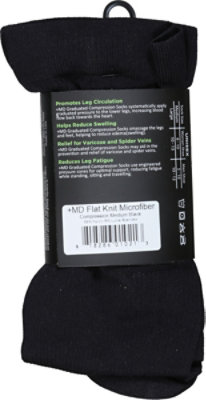 MD Socks Compression Over the Calf Microfiber Unisex Medium Black - Each - Image 4