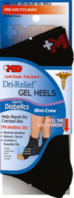 MD Socks Unisex Dri Relief Gel Heels Mini Crew One Size Fits Most Black - Each - Image 2