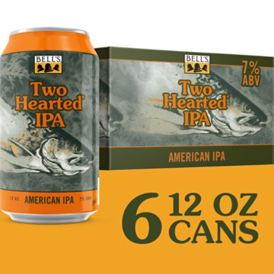 Bell's Two Hearted IPA Beer 7% ABV Cans - 6-12 Fl. Oz. - Image 1