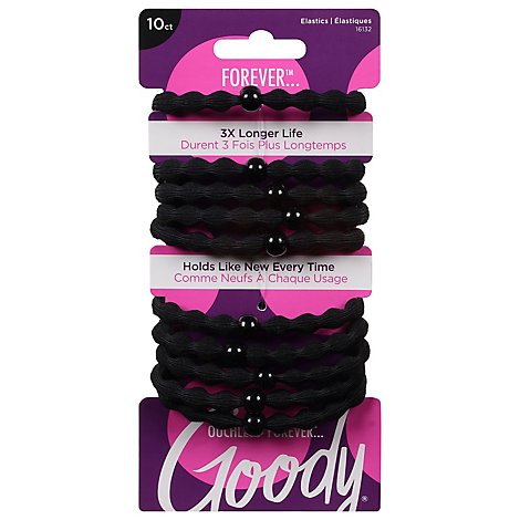Goody Ouchless Elastics Forever Black - 10 Count