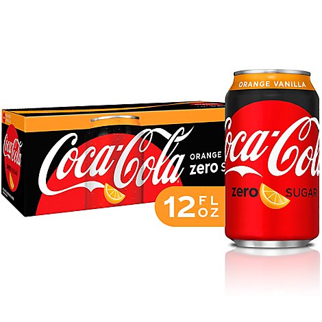 Coca-Cola Soda Pop Zero Sugar Orange Vanilla - 12-12 Fl. Oz.