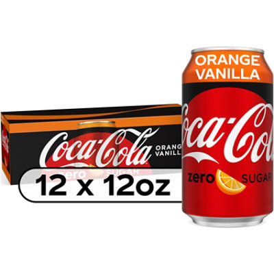 Coca-Cola Soda Pop Zero Sugar Orange Vanilla - 12-12 Fl. Oz.