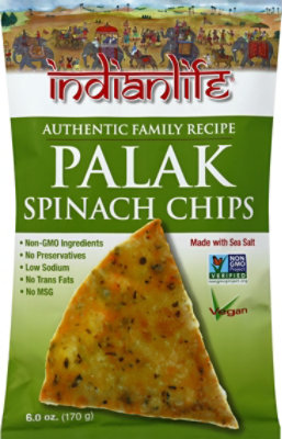 Indianlife Spinach Chips Palak - 6 Oz
