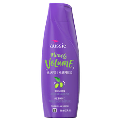 Aussie Miracle Volume Paraben Free Shampoo with Plum & Bamboo for Fine Hair - 12.1 Fl. Oz.