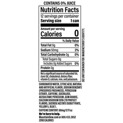 Mtn Dew Baja Blast Zero Sugar - 12-12 Fl. Oz. - Image 3