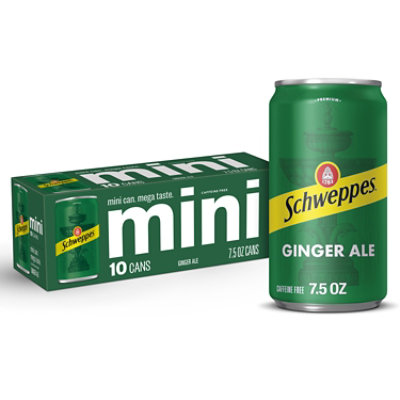 Schweppes Ginger Ale Soda Mini Cans - 10-7.5 Fl. Oz. - Image 1