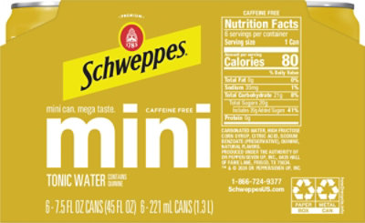 Schweppes Tonic Water - 6-7.5 Fl. Oz. - Image 6