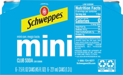 Schweppes Club Soda - 6-7.5 Fl. Oz. - Image 5