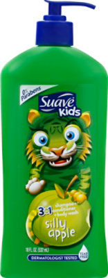 Suave Kids Shampoo + Conditioner + Body Wash 3 in 1 Silly Apple - 18 Fl. Oz. - Image 2