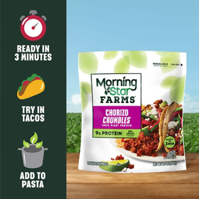 MorningStar Farms Meal Starters Vegan Crumbles Chorizo Vegan Plant Based Protein - 10 Oz - Image 4