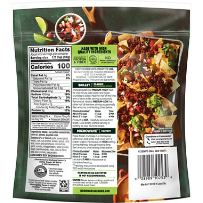 MorningStar Farms Crumbles Plant Based Protein Vegan Meat Meatless Chorizo - 10 Oz - Image 8