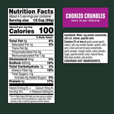 MorningStar Farms Meal Starters Vegan Crumbles Chorizo Vegan Plant Based Protein - 10 Oz - Image 6
