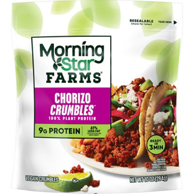 MorningStar Farms Crumbles Plant Based Protein Vegan Meat Meatless Chorizo - 10 Oz - Image 7