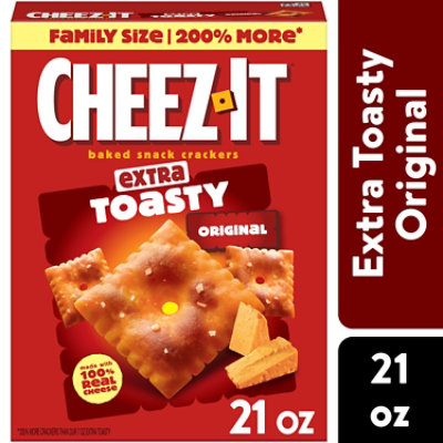 Cheez-It Cheese Crackers Baked Snack Extra Toasty - 21 Oz - Image 1