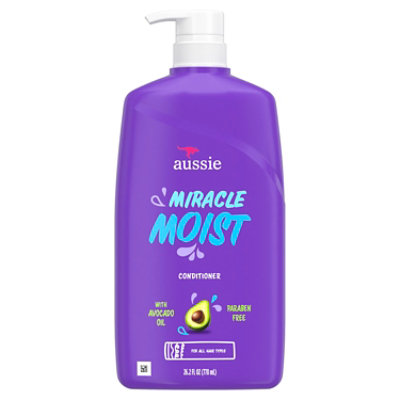 Aussie Miracle Moist with Avocado & Jojoba Oil Paraben Free Conditioner - 26.2 Fl. Oz. - Image 8