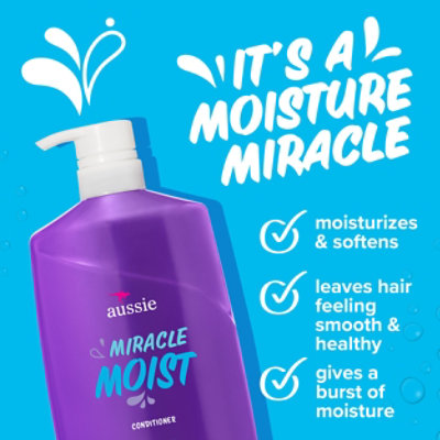 Aussie Miracle Moist with Avocado & Jojoba Oil Paraben Free Conditioner - 26.2 Fl. Oz. - Image 3