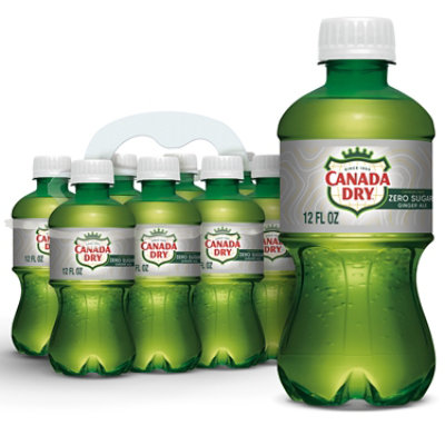 Canada Dry Zero Sugar Ginger Ale Soda Bottles - 8-12 Fl. Oz. - Image 1