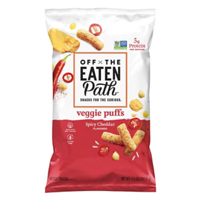 Off The Eaten Path Veggie Ouffs Spicy Cheddar - 4.5 Oz