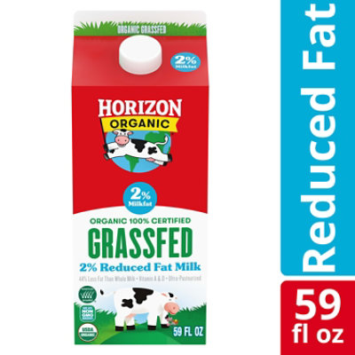 Horizon Organic 2% Reduced Fat Grassfed Milk Carton - 59 Fl. Oz.