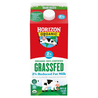 Horizon Organic 2% Reduced Fat Grassfed Milk Carton - 59 Fl. Oz. - Image 1