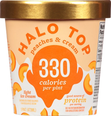 Halo Top Ice Cream Light Peaches & Cream 1 Pint - 473 Ml - Image 2